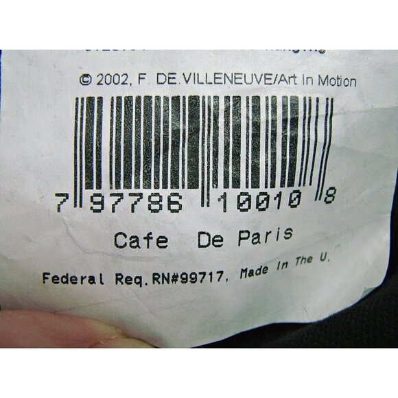 Mohawk Cafe De Paris Tapestry Wall Hanging Decor Art Size 54x38" 2002 Made USA - Picture 6 of 11